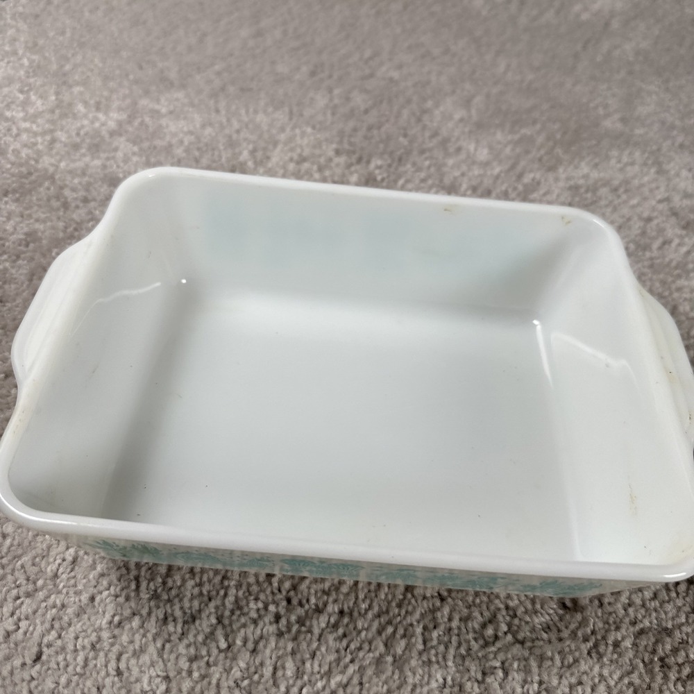 Vintage Pyrex 0503 Turquoise Amish Butterprint 11/2 Qt Casserole Dish W/Lid 503c - Picture 7 of 11